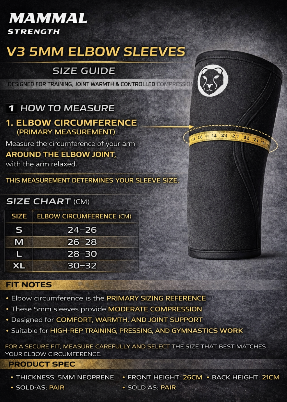 Mammal V3 5mm Elbow Sleeves