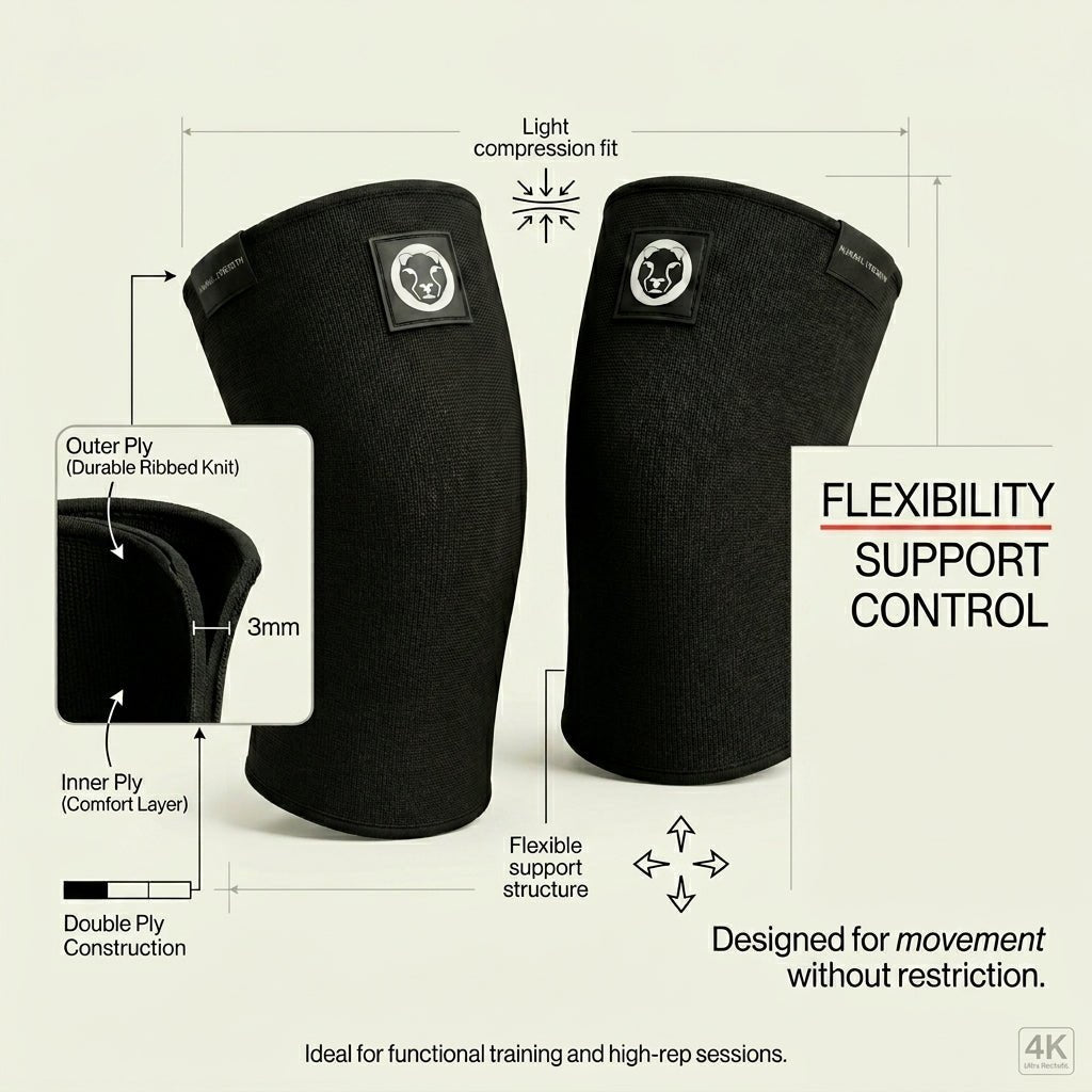 3mm double ply knee sleeves for powerlifting squats and competition – Mammal Strength