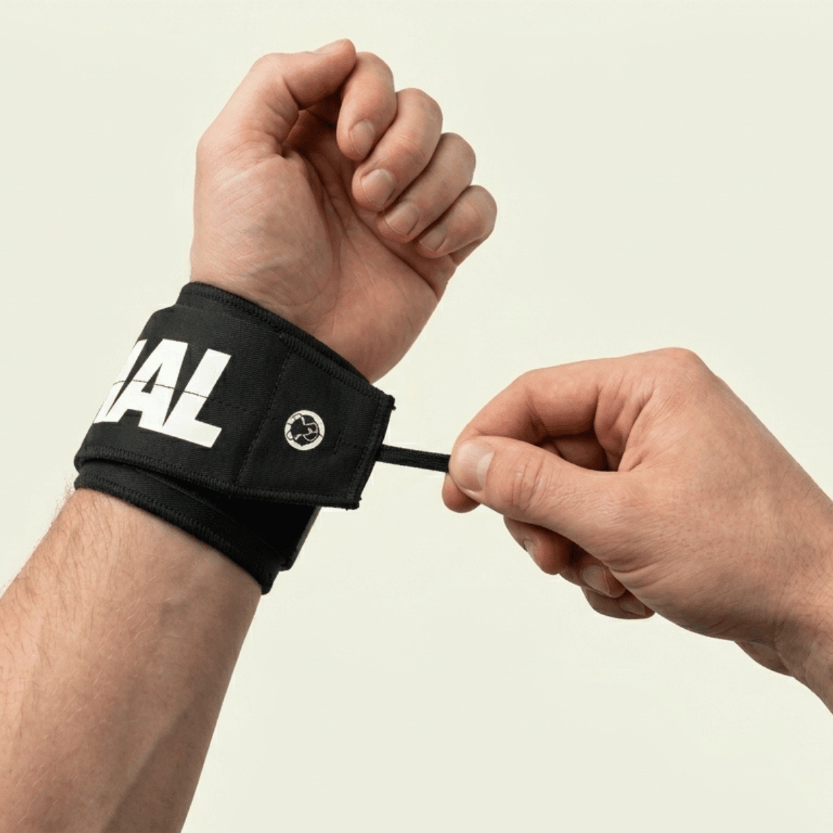 Mammal Lightweight Tie Wrist Wraps in use during training session