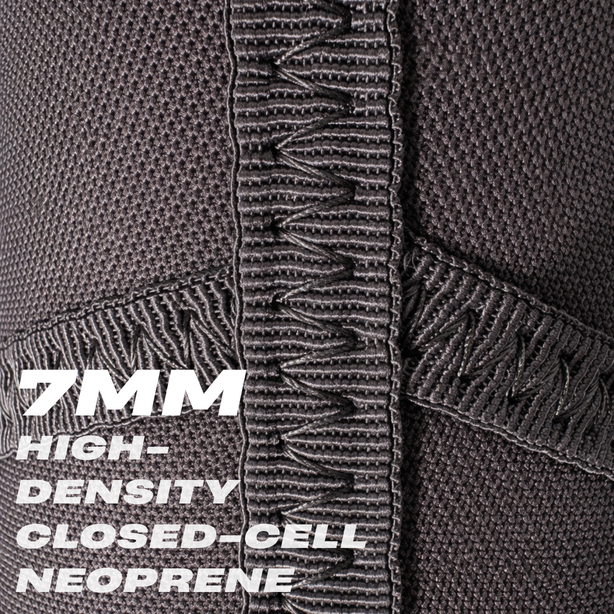 Close-up of Mammal Strength Stiff Knee Sleeves PRO showing ultra-stiff 7mm high-density closed-cell CR neoprene construction