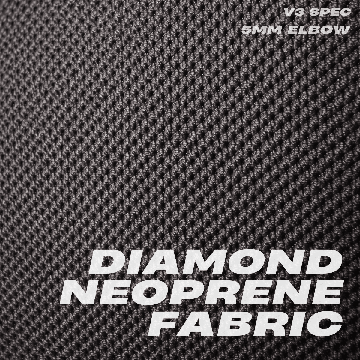 Close-up of diamond neoprene layered fabric on Mammal V3 5mm elbow sleeves