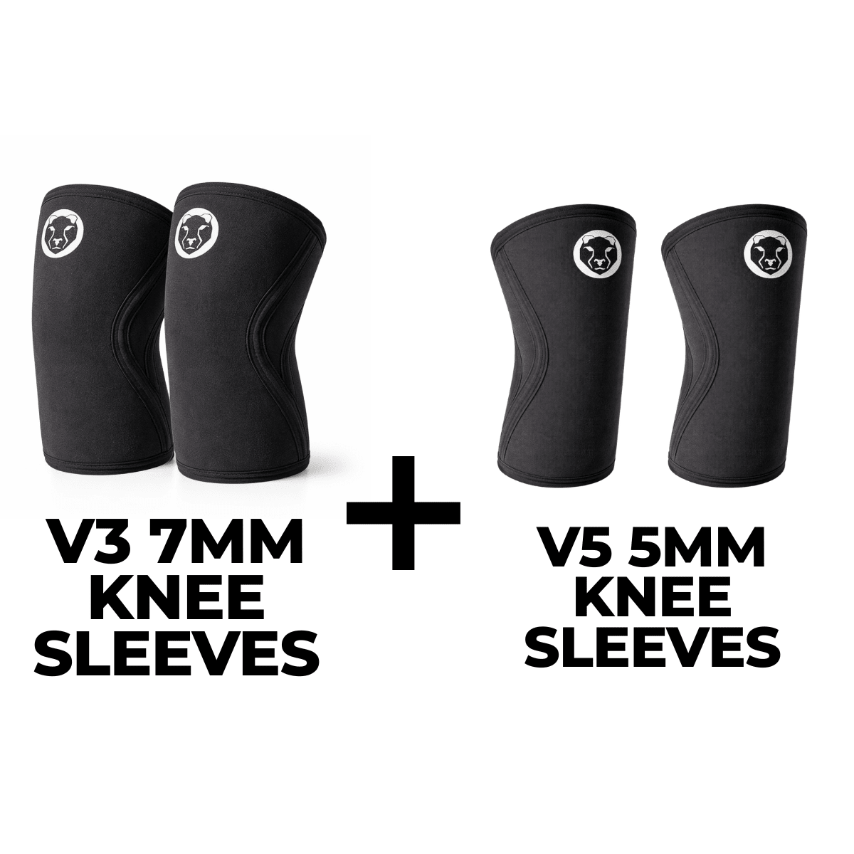 V3 Sleeve Bundle - 7mm Knee Sleeves + 5mm Knee Sleeves - Mammal Strength