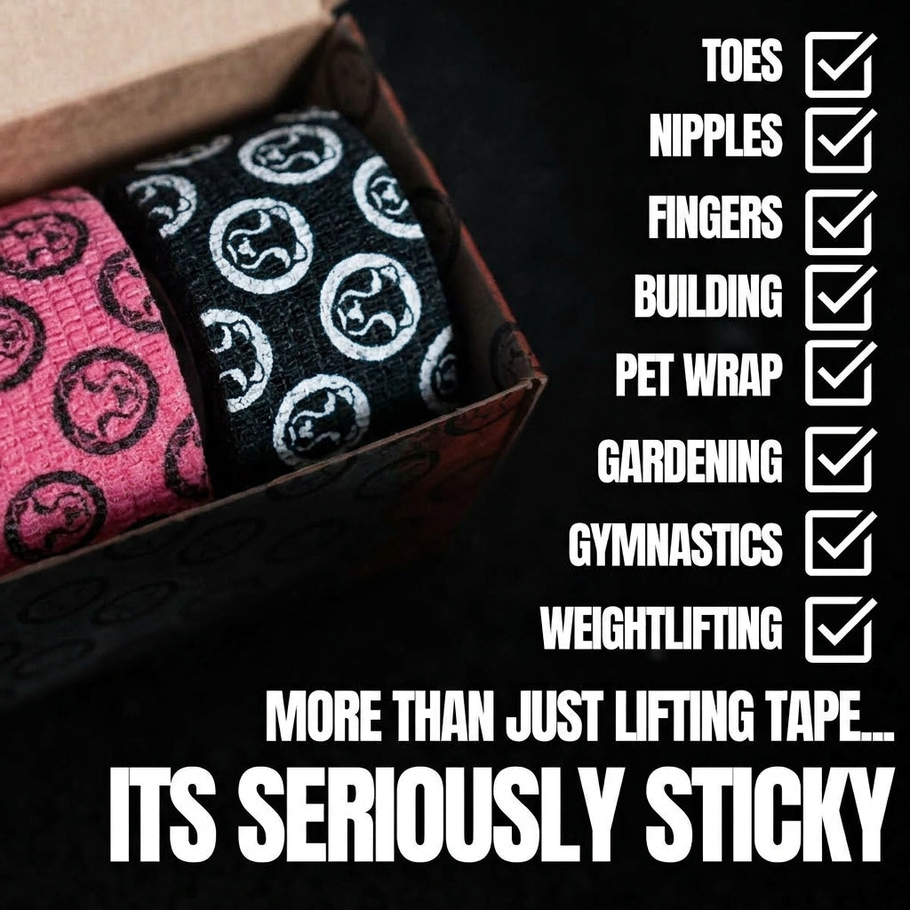 Mammal Tape 5-Metre Rolls 3-Pack Multi, in-hand grip application shot – Mammal Strength