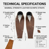 Mammal Olympic lifting straps, studio product shot