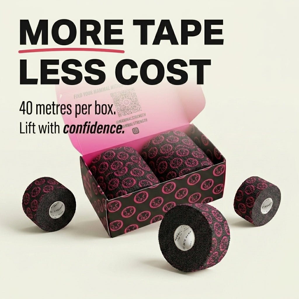 Wholesale weightlifting tape 10m black and pink Spec 2.0 4-pack – Mammal Strength