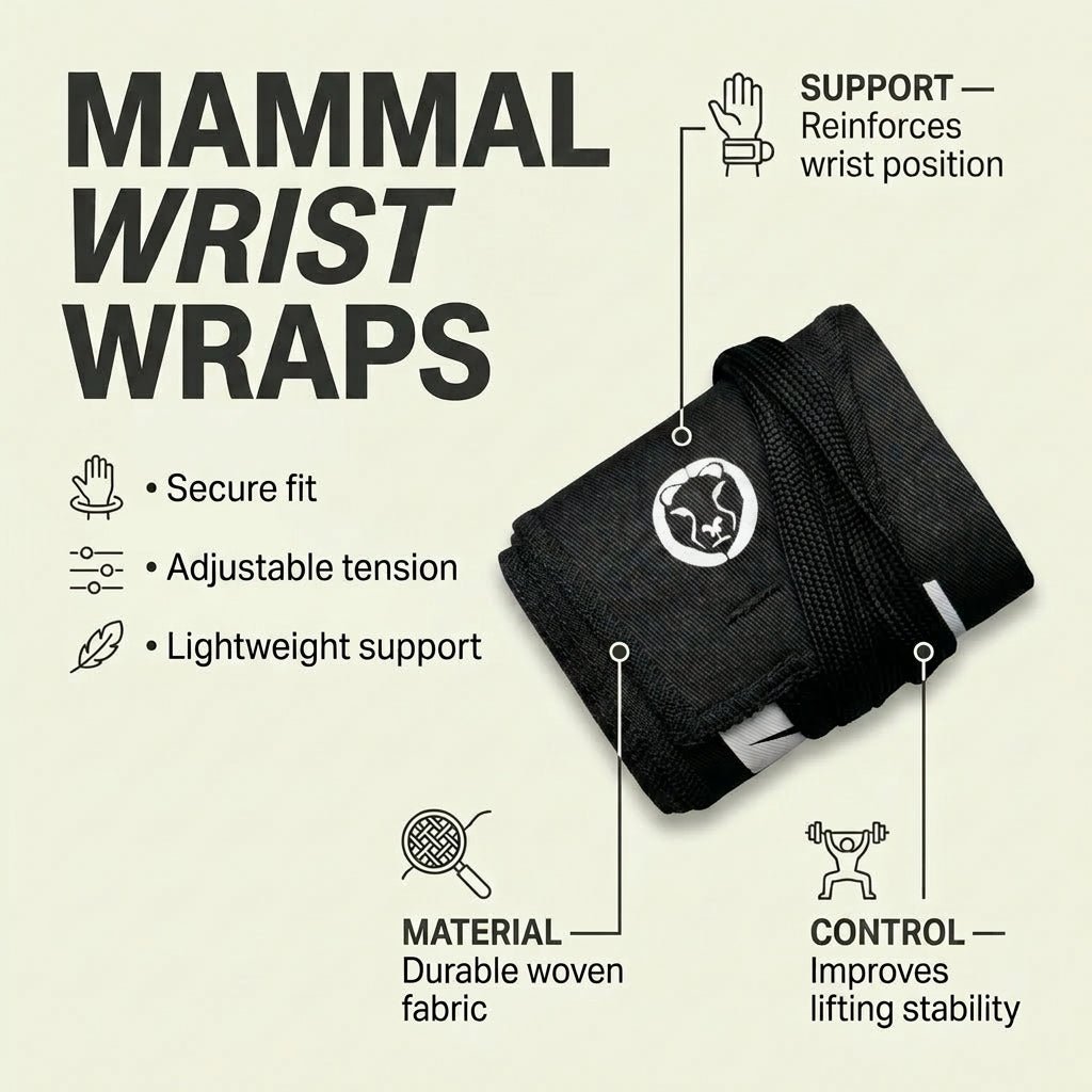 Lightweight tie wrist wraps for CrossFit and general lifting wrist support – Mammal Strength
