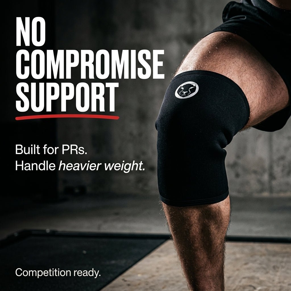 V3 7mm straight cuff knee sleeves for CrossFit Olympic lifting and squats – Mammal Strength