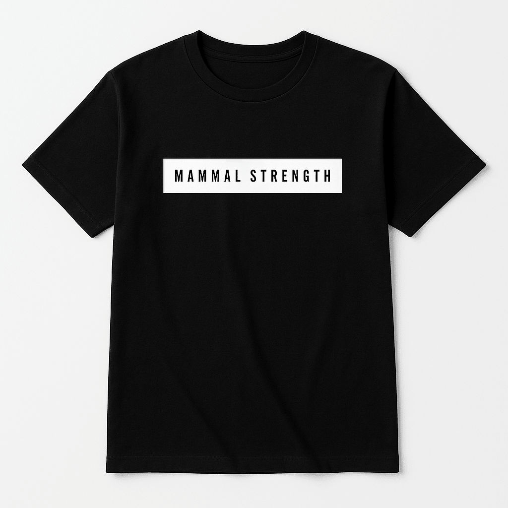 Mammal Strength Black Block Print Tee - Mammal Strength