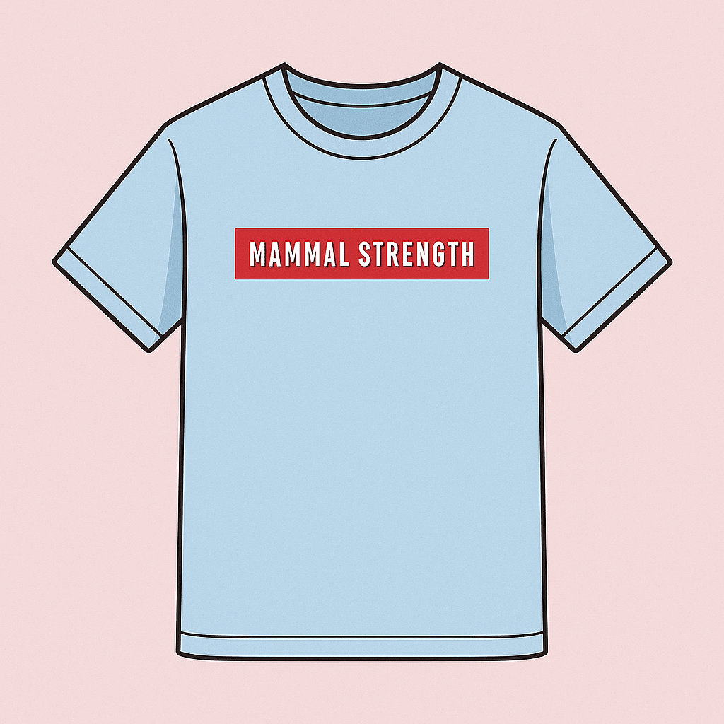 Mammal Strength Blue Block Print Tee - Mammal Strength