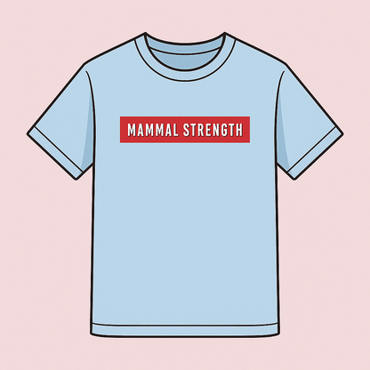 Mammal Strength Blue Block Print Tee - Mammal Strength