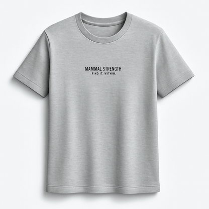 Grey print unisex gym tee for CrossFit and strength training – Mammal Strength