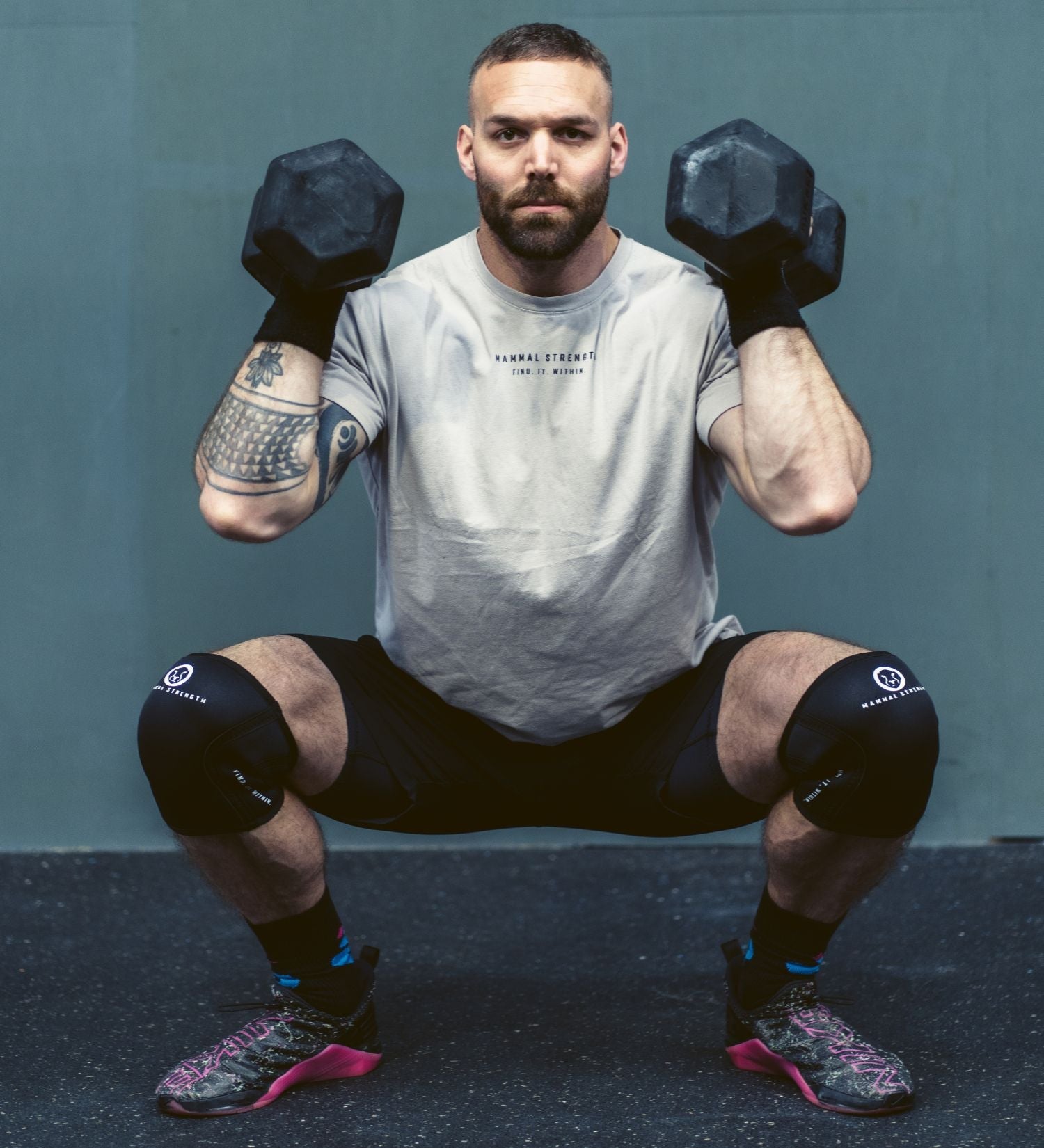 Mammal Strength Knee Sleeves V2 - 7mm Neoprene Knee Compression Support Sleeves - Black (PAIR) - Mammal Strength