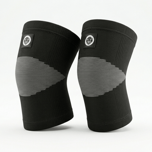 Mammal Thermal Knee Sleeves for training and running – black compression knee supports pair