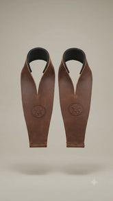 Leather brown weightlifting Straps Rotating
