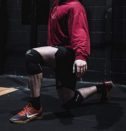 Mammal Strength Knee Sleeves V2 - 7mm Neoprene Knee Compression Support Sleeves - Black (PAIR) - Mammal Strength