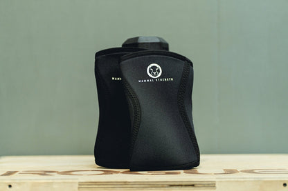 Mammal Strength Knee Sleeves V2 - 7mm Neoprene Knee Compression Support Sleeves - Black (PAIR) - Mammal Strength